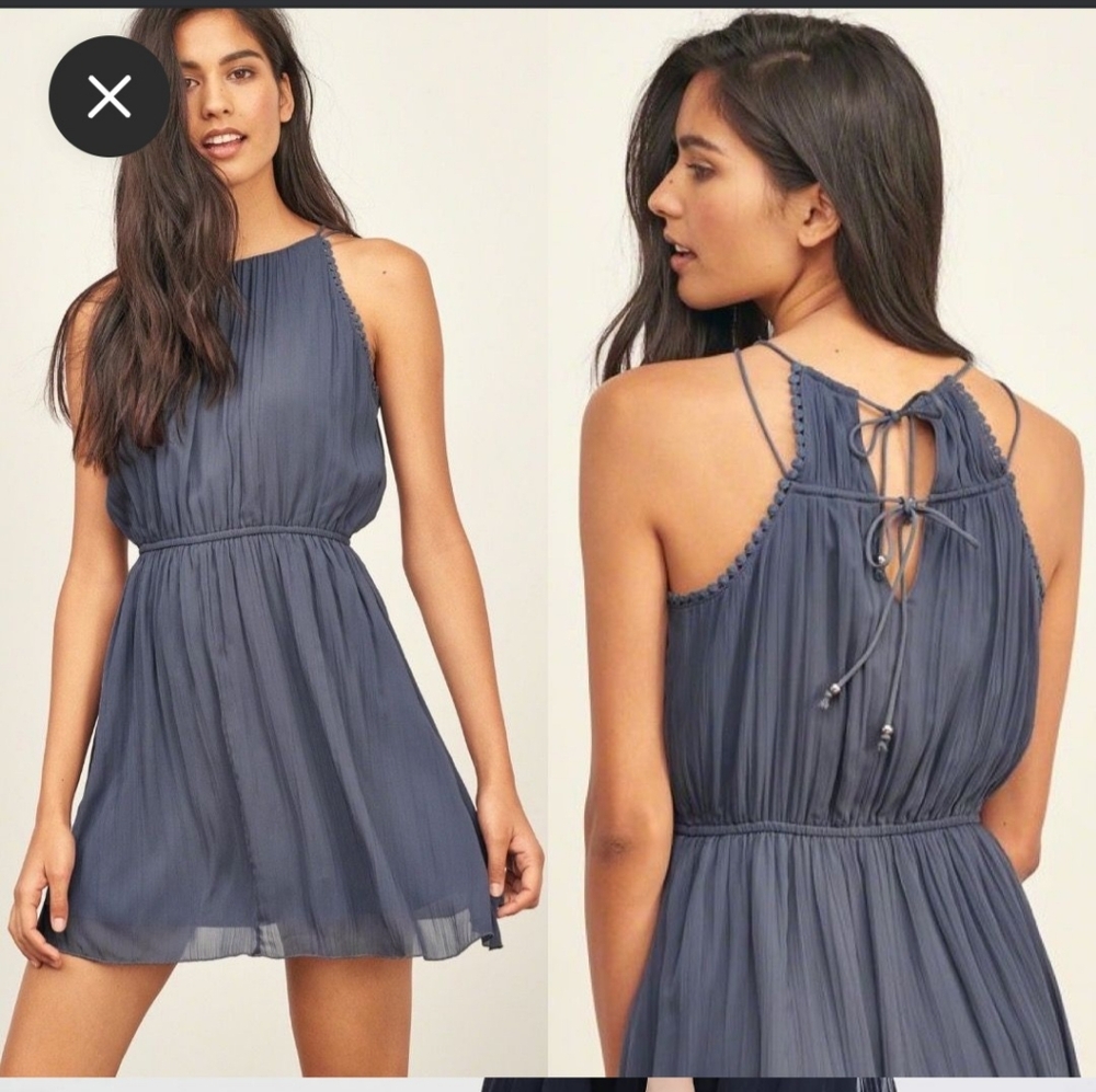 Abercrombie & Fitch Charcoal Halter Mini Dress